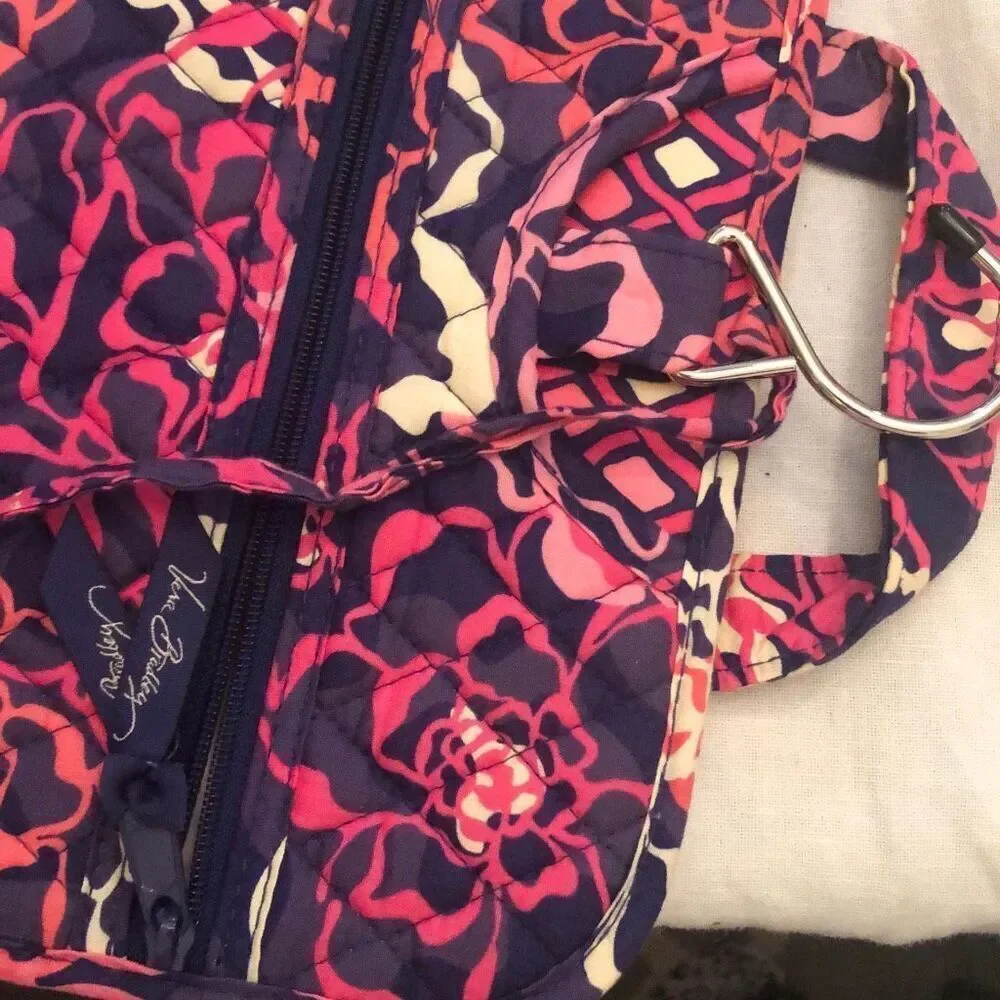 Vera Bradley Pink and purple floral, hanging cosmetic bag, travel bag, accessory